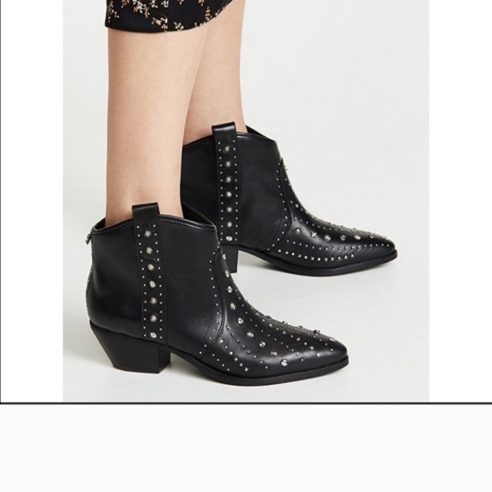 Sam Edelman Black Studded Ankle Boots